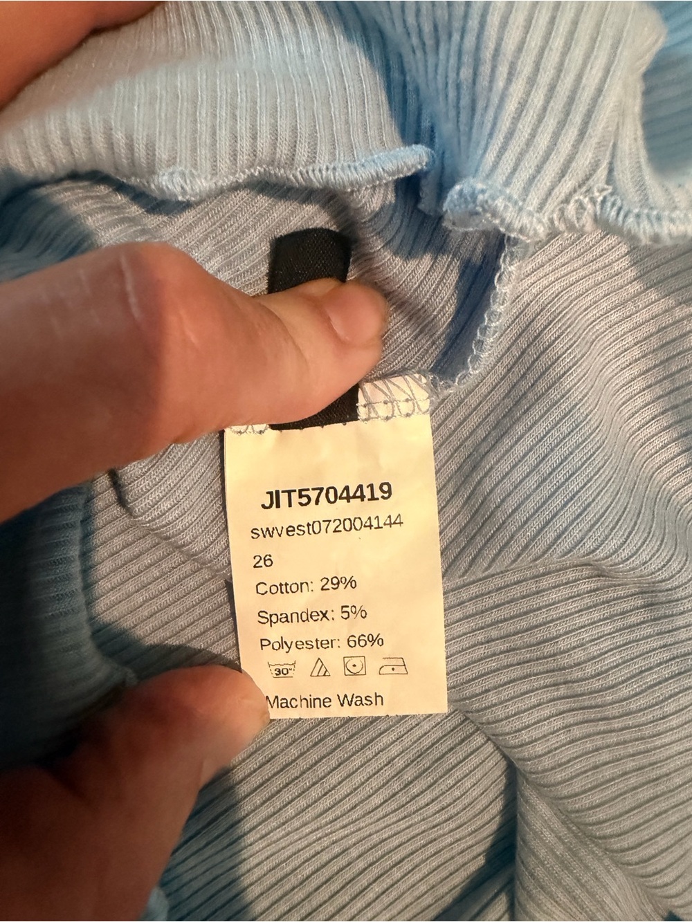 SHEIN Light Blue Ribbed Button Front Tank - Picture 6 of 6